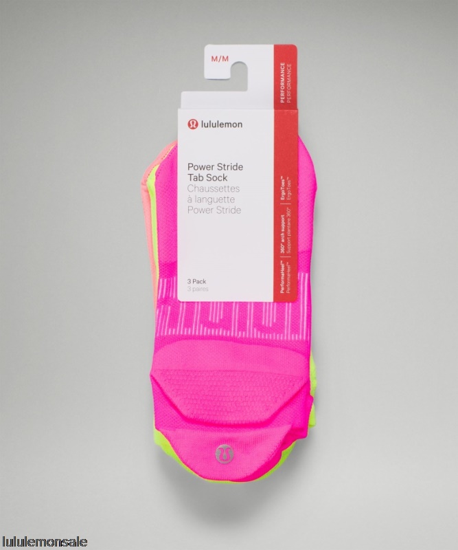 Lululemon Damen DELULU444 | Power Stride Tab Sock 3 Pack Highlight Pink